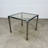 Chrome side table smoked glass 70s, end of sofa