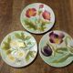 Set of 3 St Clément flower slip plates