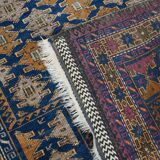 Orange and blue Persian rug 132×83 cm