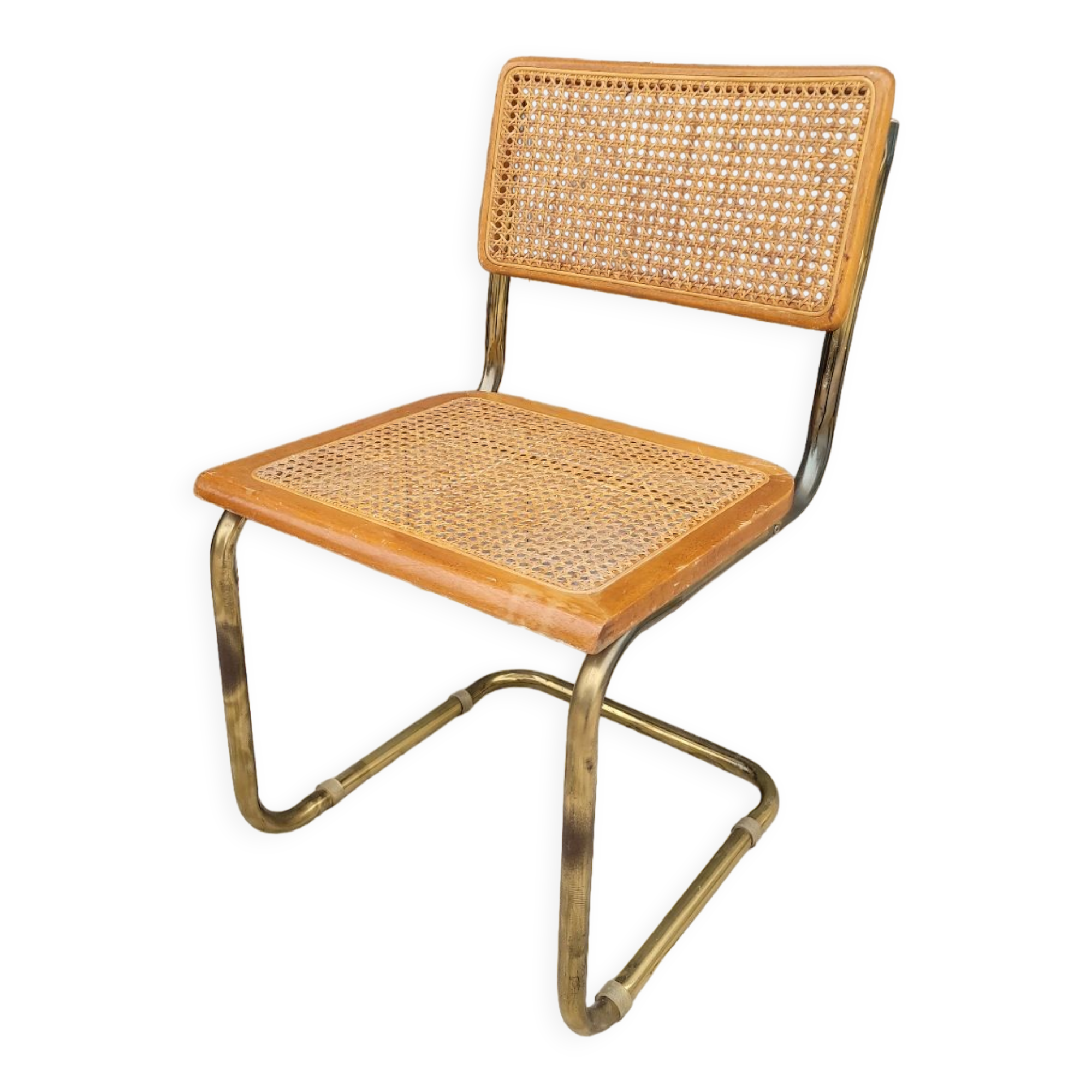 Marcel Breuer chair in cane model B32 vintage gold color