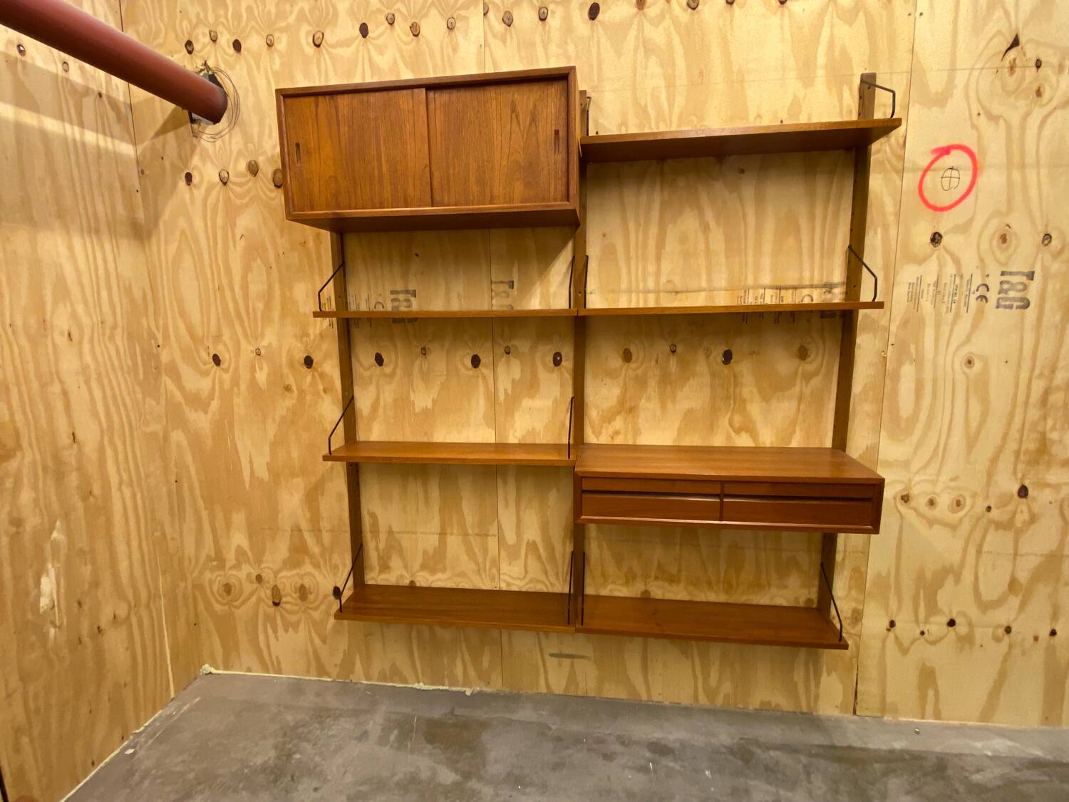 Vintage Scandinavian Teak Wall Unit by Poul Cadovius for Royal System, 1960s