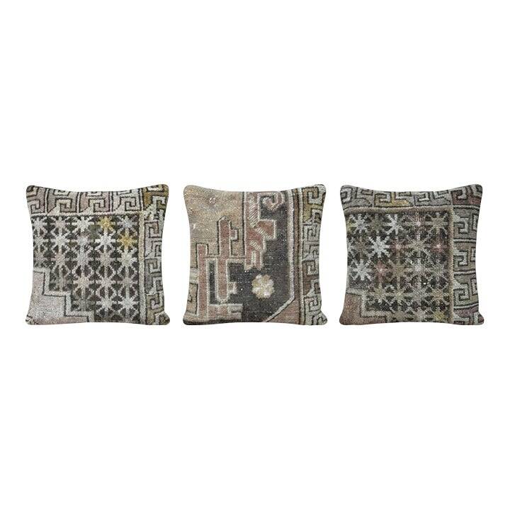Lot de 3 housses de coussin turque vintage 51x51 cm