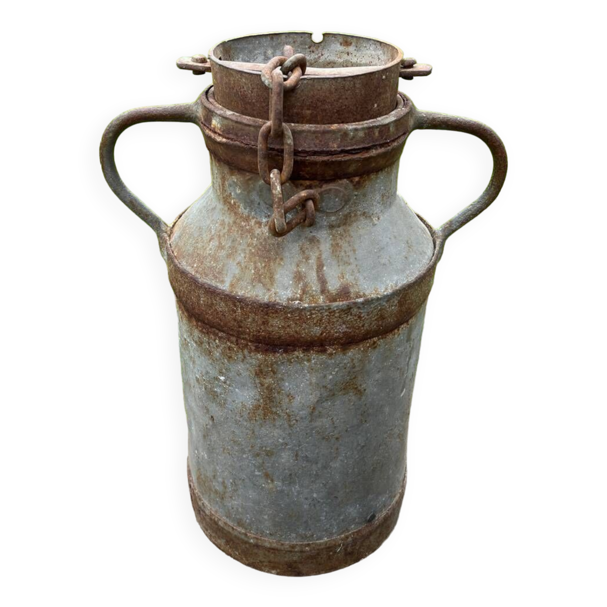Old metal can or milk jug