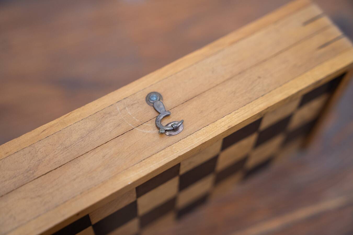 Small game of travel checkers, beech wood, 1970