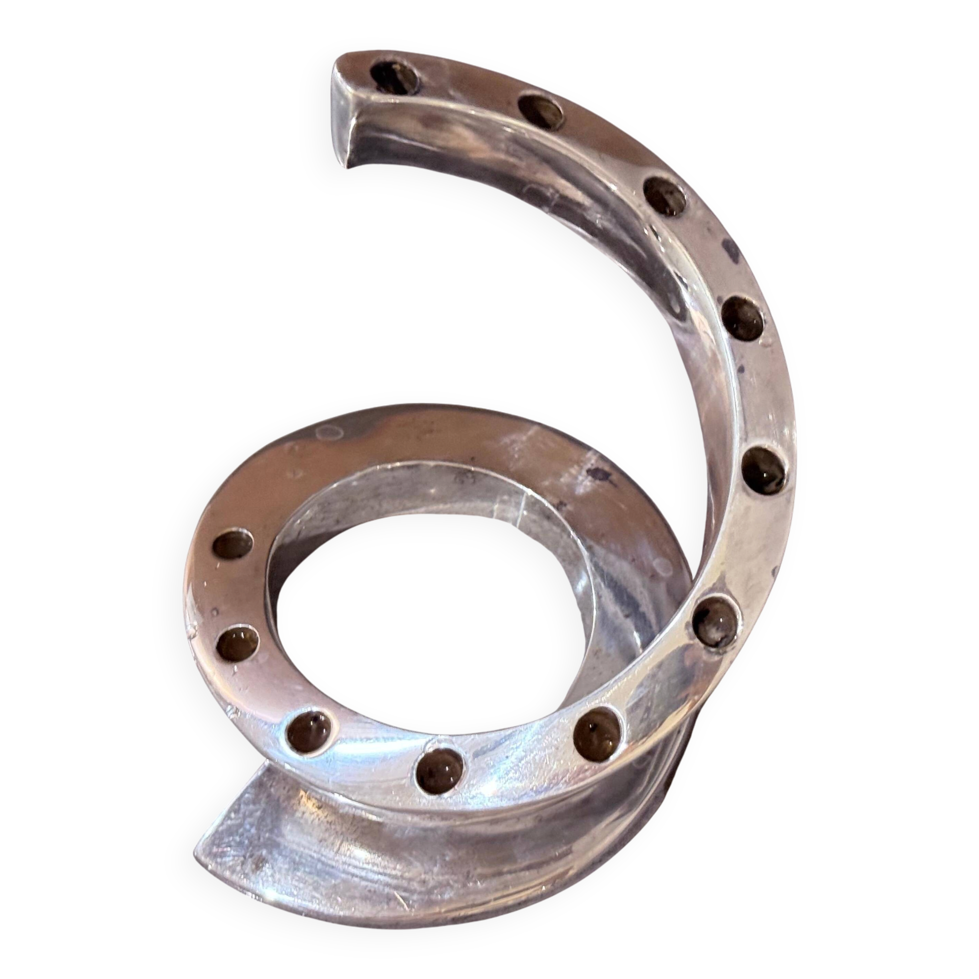Vintage Silver Plated Horseshoe Candle Holder Equestrian Home Interior Accent