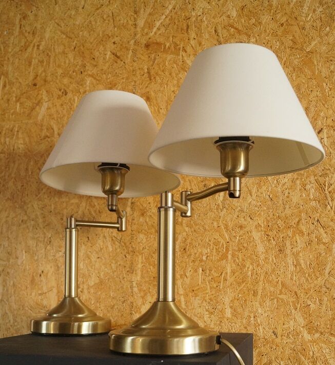 Pair of brass reading light lamp