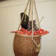 Vintage rattan basket for knitting and work