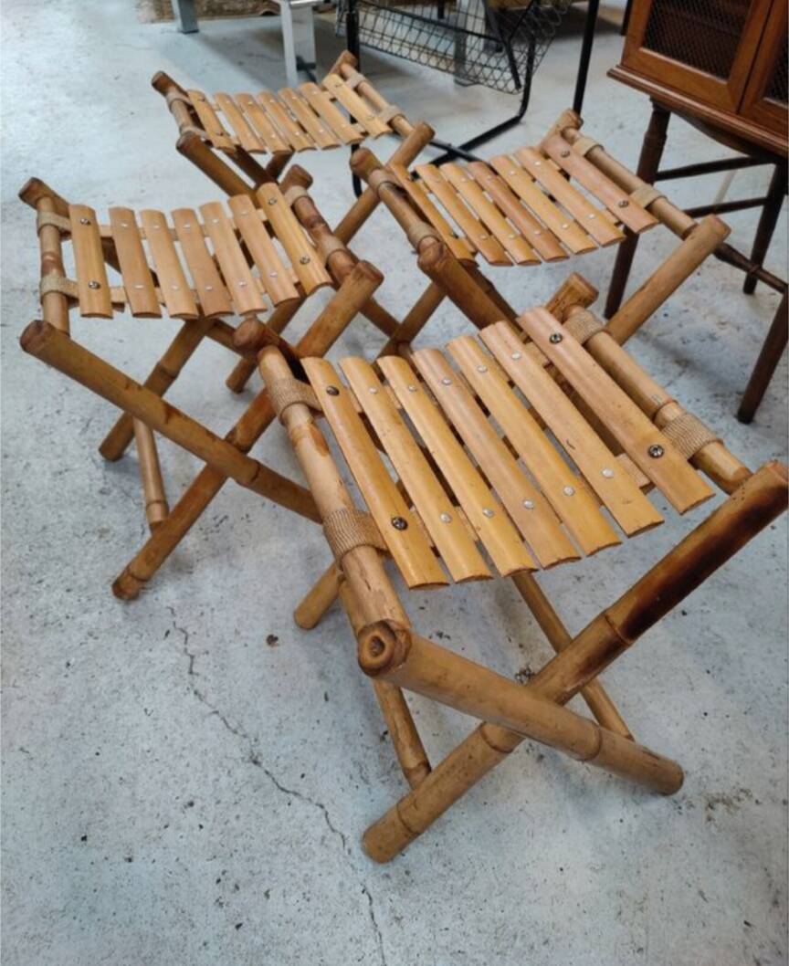 Bamboo folding stool