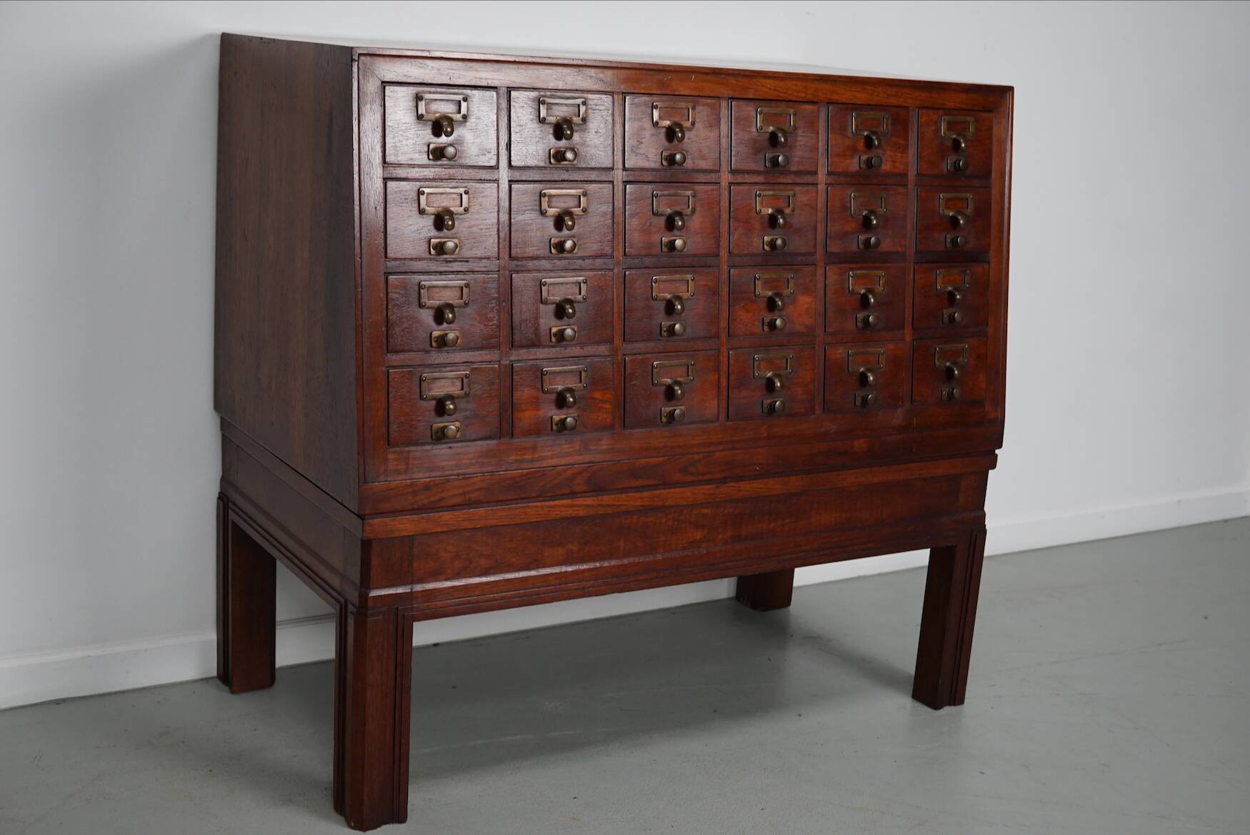 Antique Dutch Oak Apothecary / Filing Cabinet, 1920s