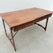 Scandinavian style desk in teak and brass, 1950.