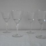 Lot B 6 glasses of chiseled crystal wine Height 15.5 cm Diameter edge sup. 8 cm