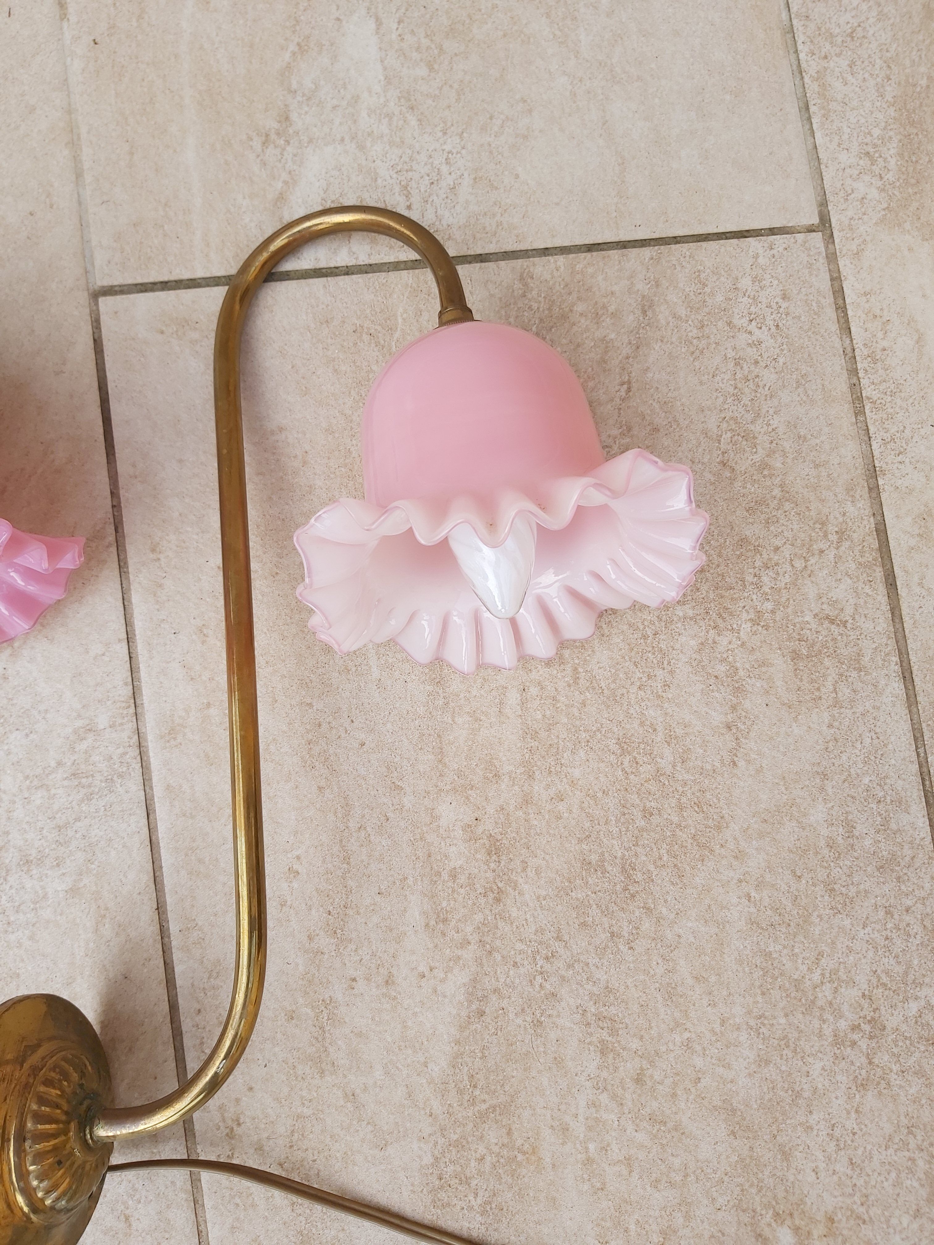 Pair of swan collar wall light