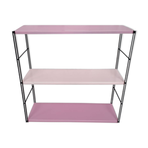 Etagere string rose montants noir.