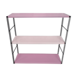 Pink string shelf with black uprights. 47x49x16