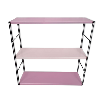 Etagere string rose montants noir. 47x49x16