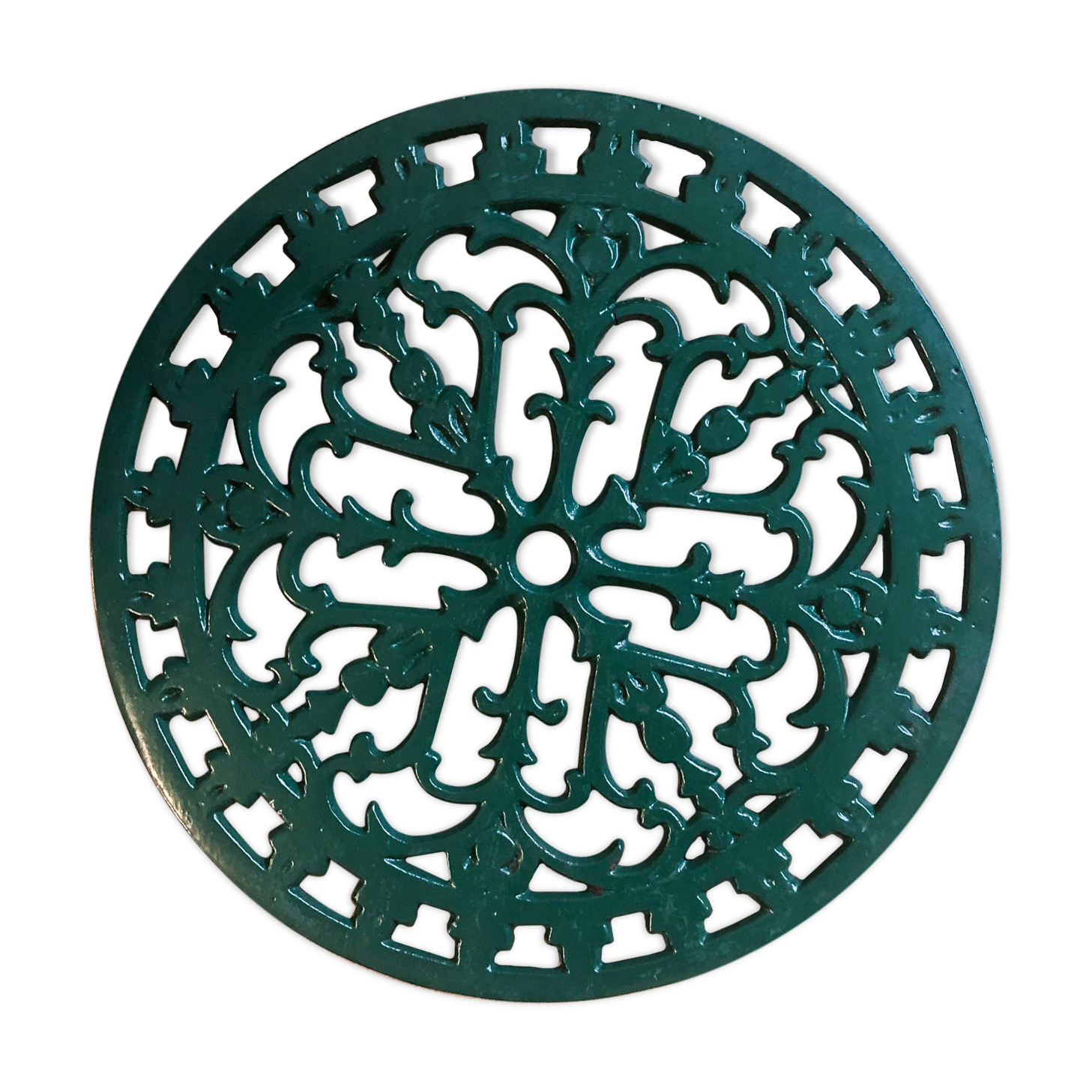 Bottle green cast iron dish