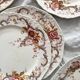 8 polychrome ironstone dinner plates "Wentworth" by Emile Bourgeois