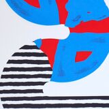 Kumi sugai, s (red and blue), 1990. original lithograph with signed embossing