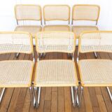 6 Cesca B32 Breuer Chairs Made in Italy - Canework of the seats redone