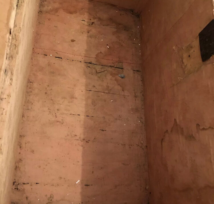 Old 18th century case in studded leather