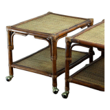 Pairs of rattan and wicker coffee tables