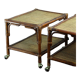 Paires de tables basses en rotin et osier