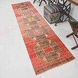 3x10 Rose Red Turkish Vintage Runner Rug,  80x309Cm SK 20304