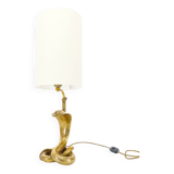Lampe cobra en laiton doré massif Hollywood Regency 1970