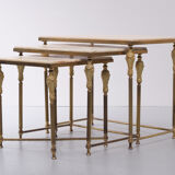 Brass and Marble Nesting Tables 1950s France