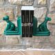 Pair of greenhouse books in the shape of dogs Art Deco
