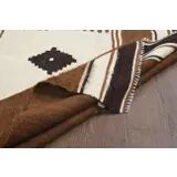 Vintage Turkish Oushak kilim rug handmade in brown 122x150.