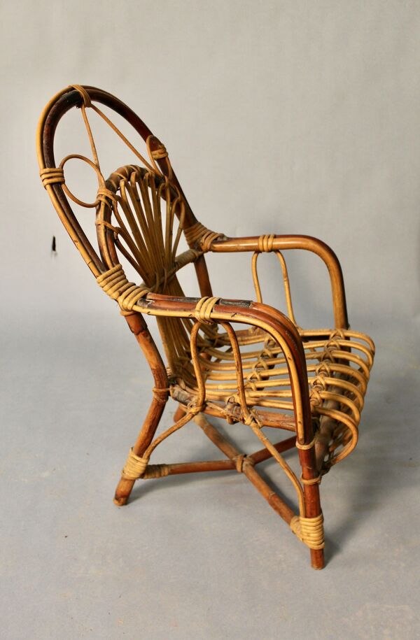 Fauteuil d'enfant en rotin  1900