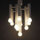 Space age ceiling lamp in white metal by temde, 1970s