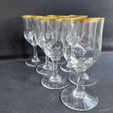 8 Daum gold-plated wine glasses