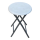 Tabouret industriel pliable en acier gris et bois blanc