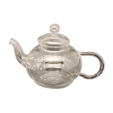 Transparent glass teapot