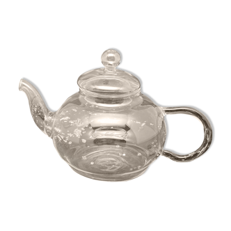 Transparent glass teapot