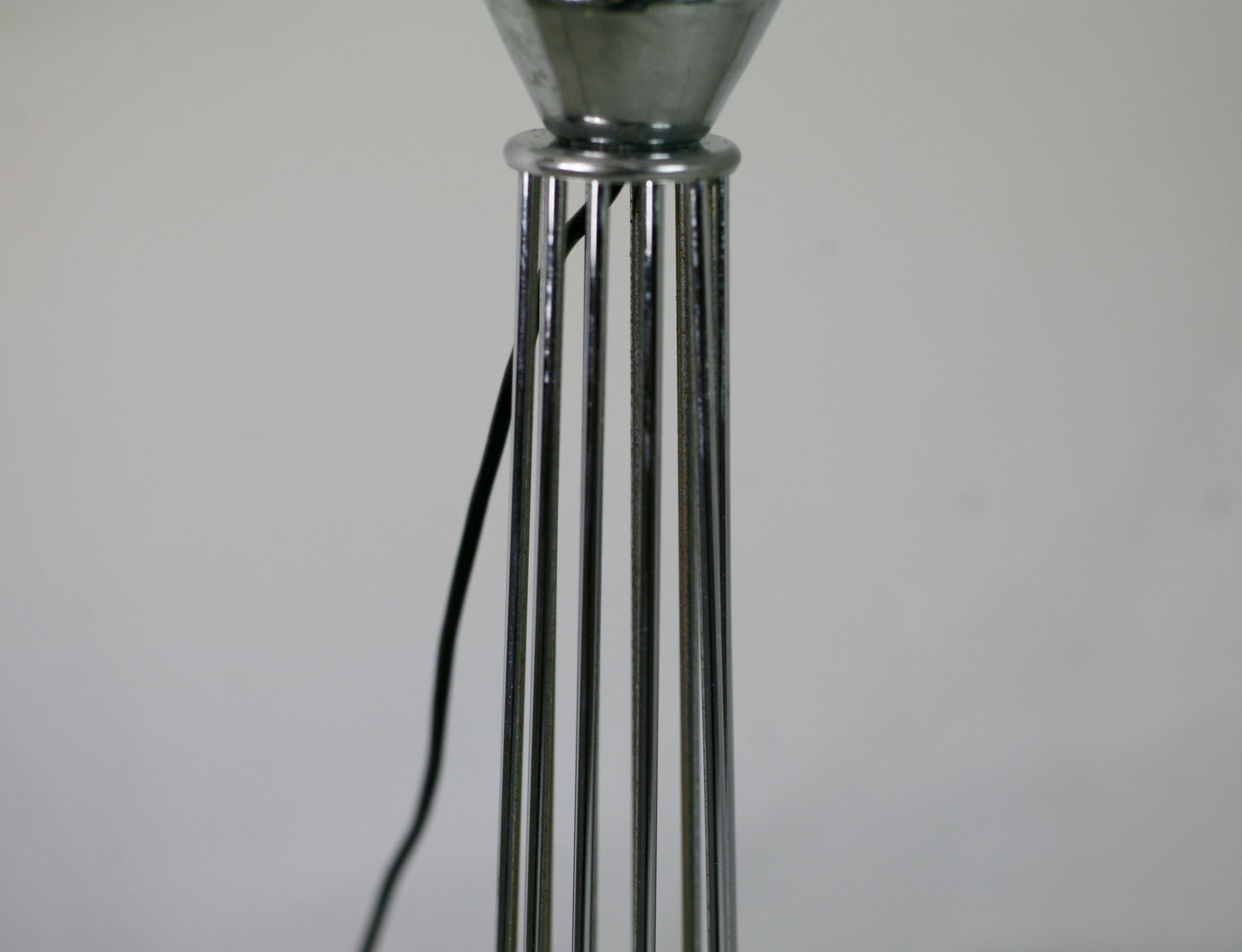 Lamp "space age". glass reflector, metal base. Circa 1970