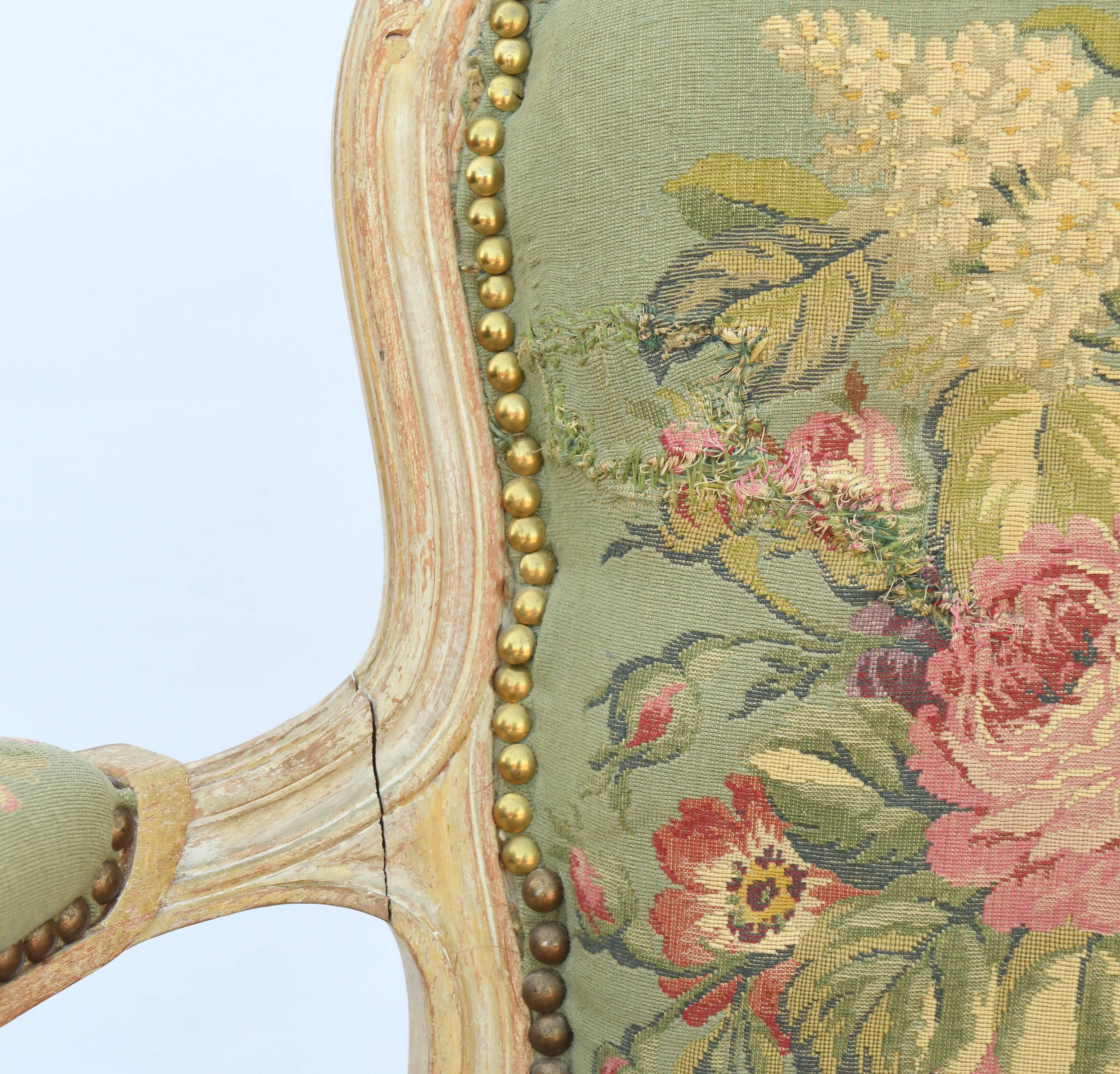 Louis XV style convertible armchair
