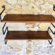 Vintage metal and wood wall shelf, Scandinavian circa 60