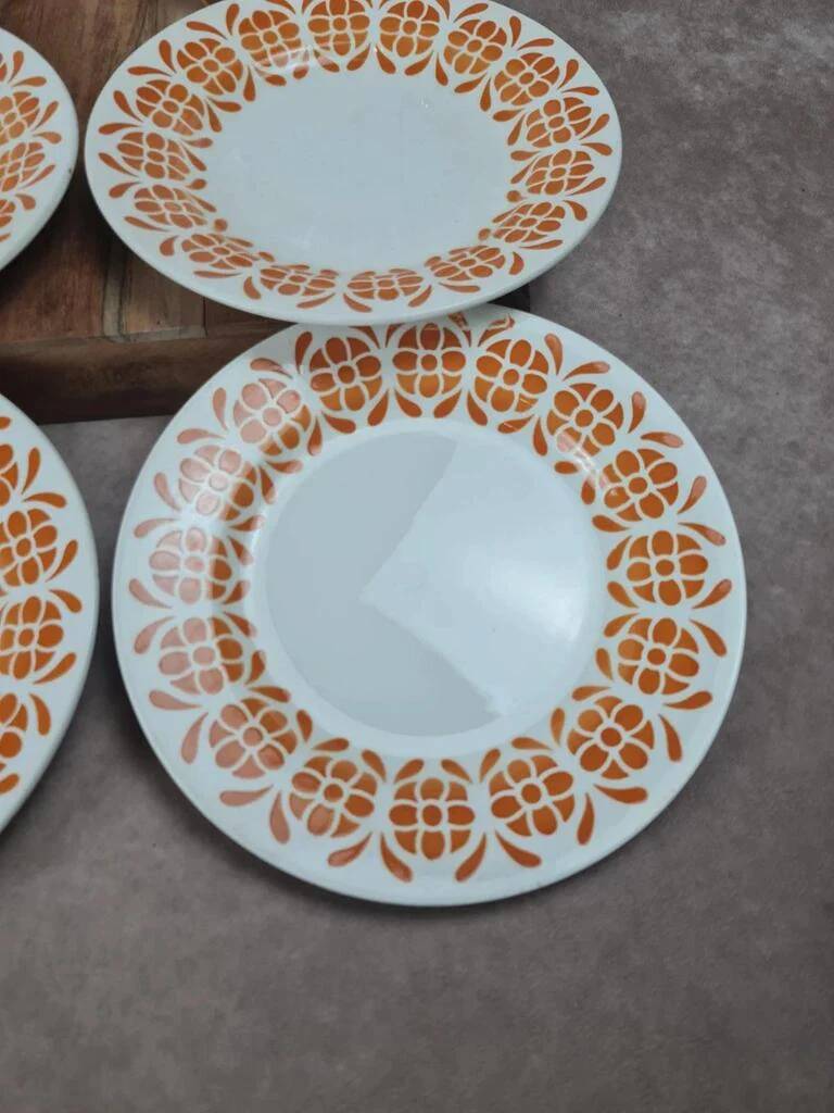 Set of 6 semi-deep plates Sarreguemines