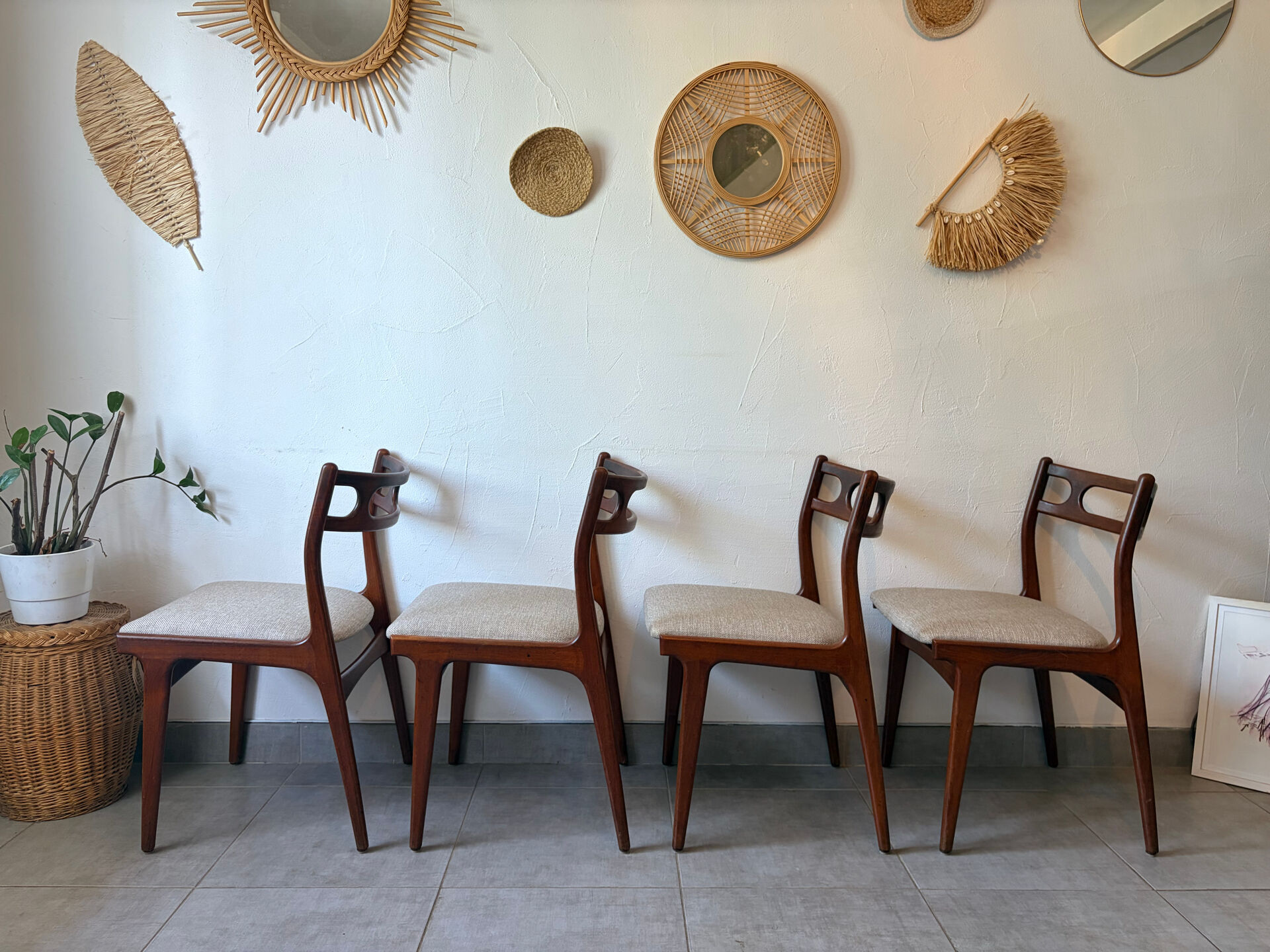 4 Scandinavian teak chairs Samcom Andersen Johannes