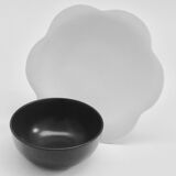 Assiette "fleur" et son bol "japonisant"