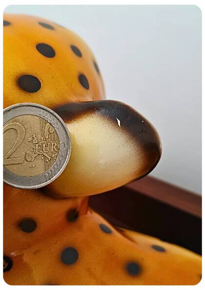 Jeune léopard en céramique italienne vintage – Années 1970