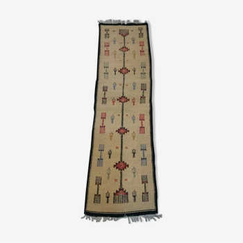 Tapis Kilim couloir multicolore en laine 186x56cm