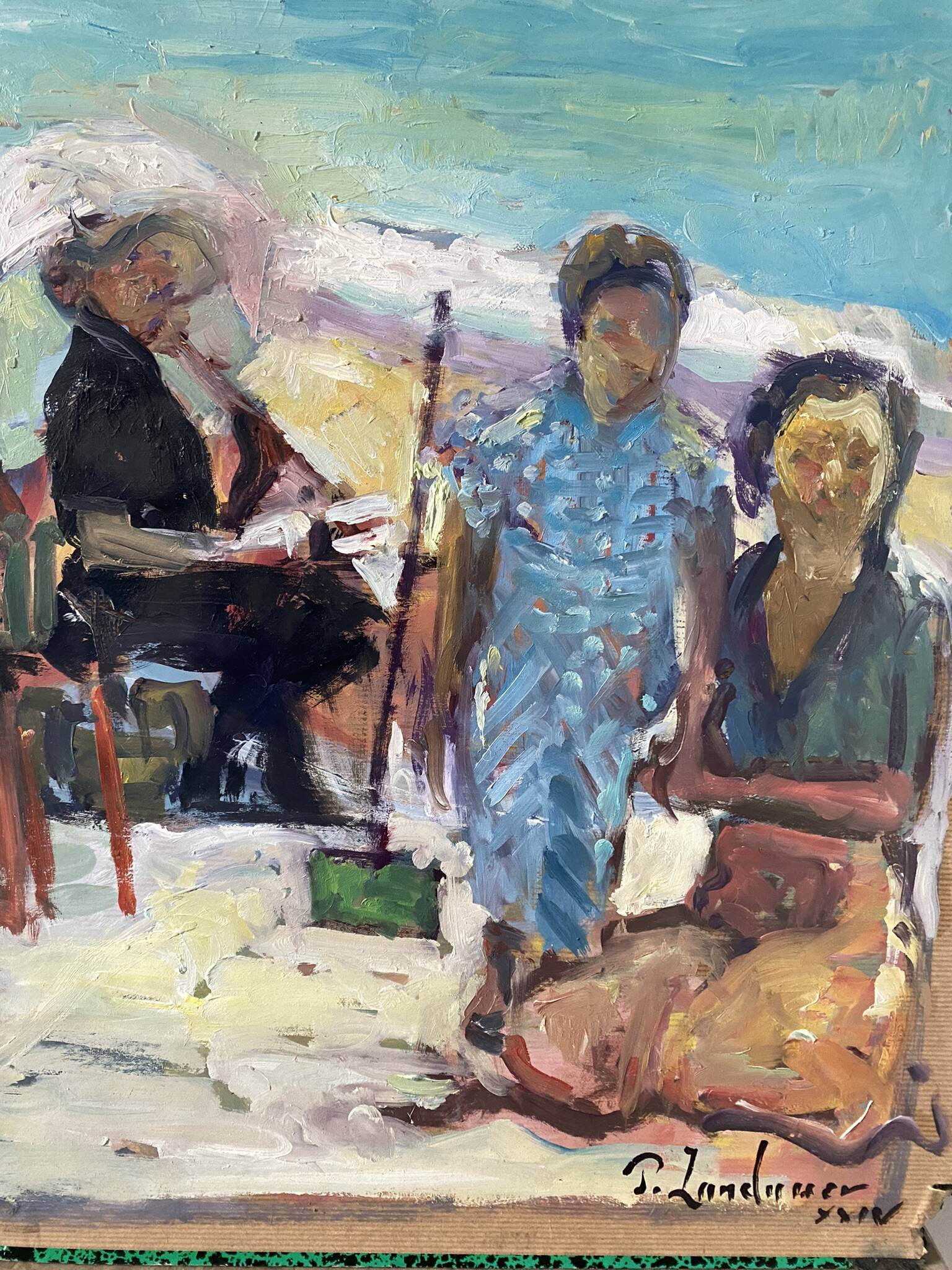 Family portrait signed Patrice Landauer