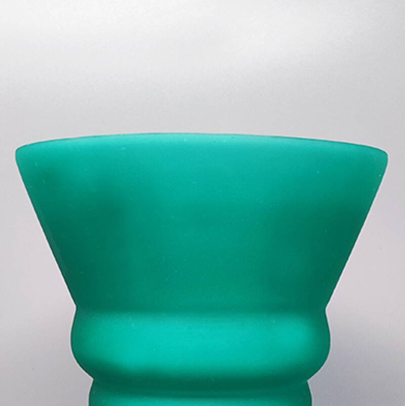1960s green vase in murano glass by michielotto