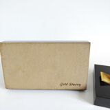 Pair of vintage Art Deco style bookends in marble and gold-plated metal