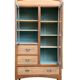 Armoire parisienne d’hôtel vitrée bois brut 1930