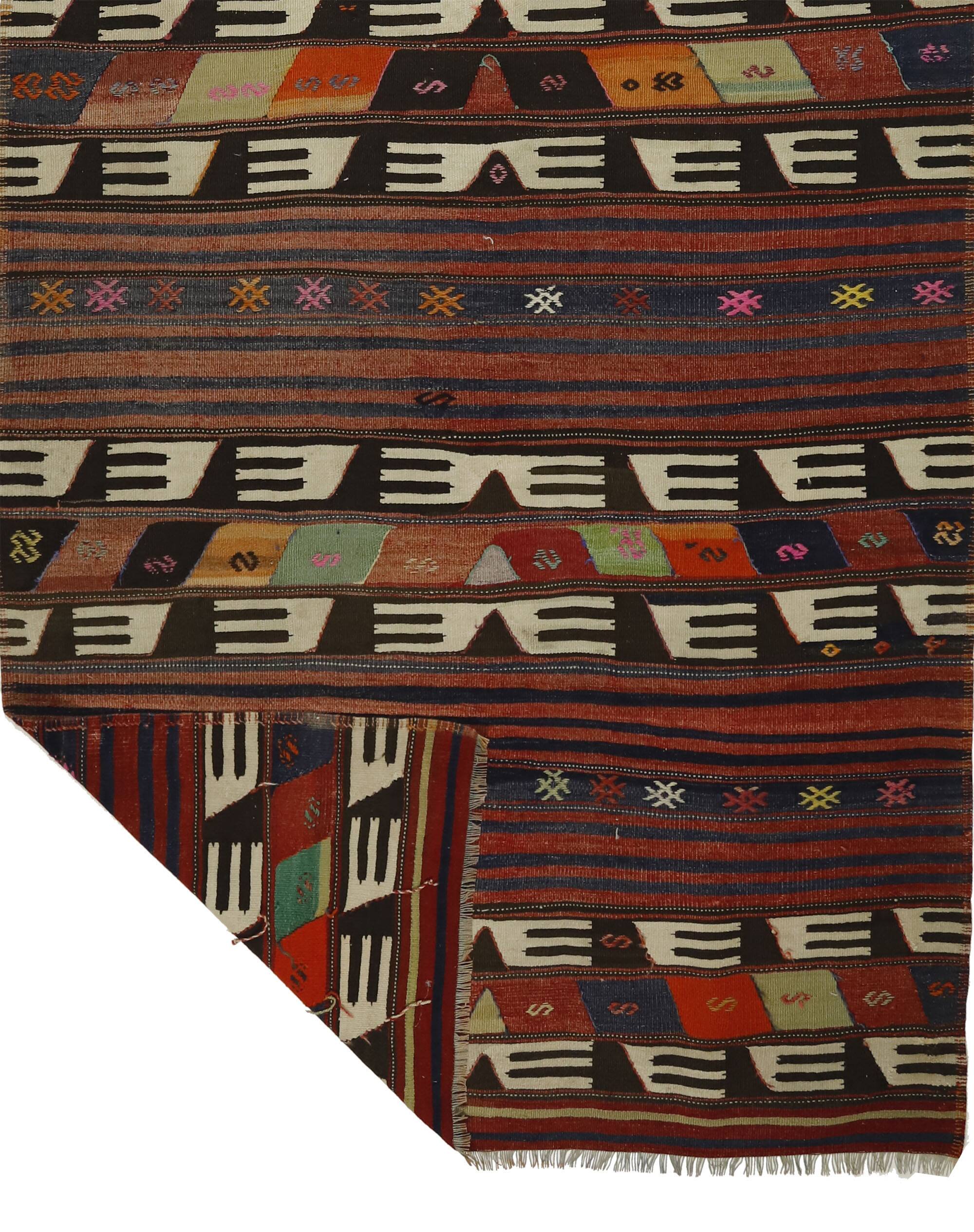 Handcrafted Vintage Rug 116x 382 cm